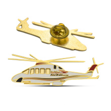 Metal Crafts Professional Manufacturer Gold Plating Airplane Custom 3D Exquisite Badge Lapel Pin